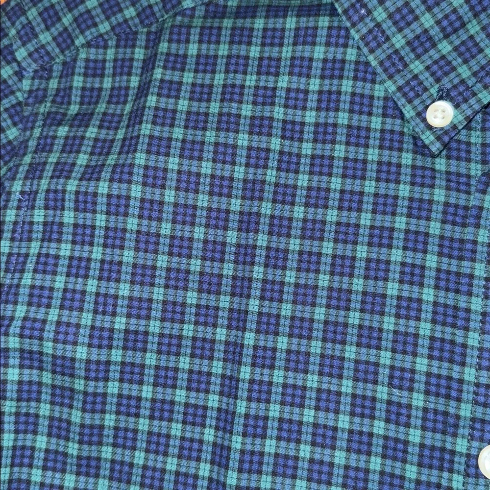 Polo Ralph Lauren boys navy and green plaid oxford shirt size large (14-16) NWT